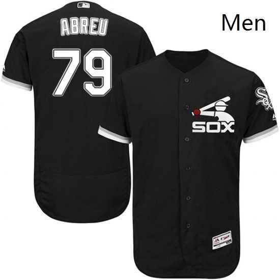 Mens Majestic Chicago White Sox 79 Jose Abreu Authentic Black Alternate Home Cool Base MLB Jersey